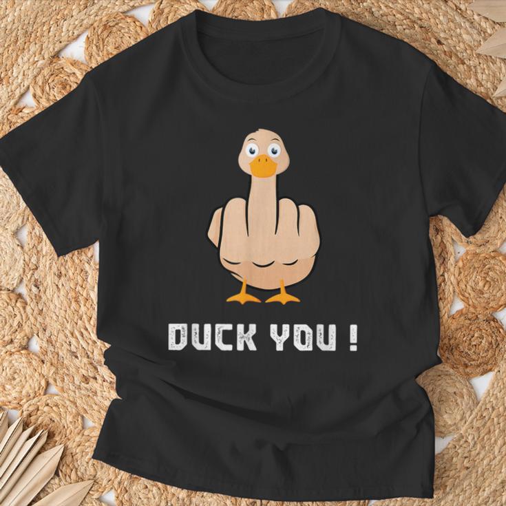 Duck You Duck Lover ひっくり返す鳥 クワック ダッキー 皮肉 Tシャツ 高齢者への贈り物