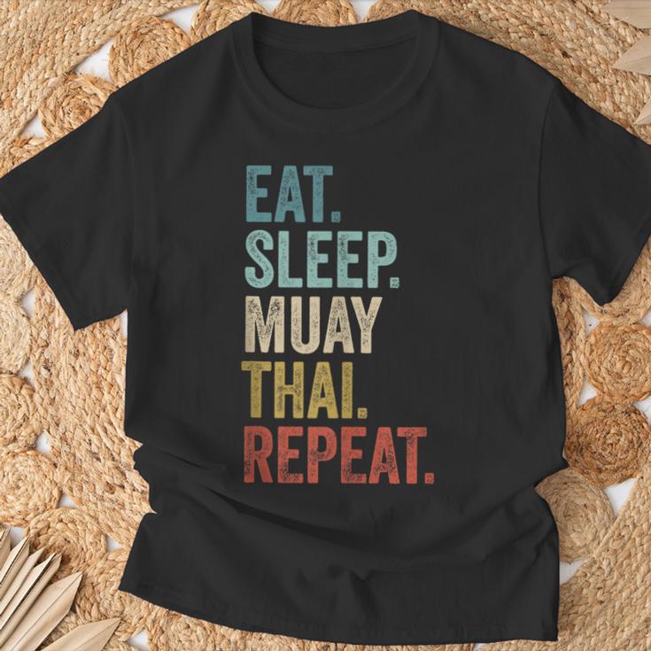 Eat Sleep Muay Thai Repeat Thai Boxing T-Shirt Gifts for Old Men