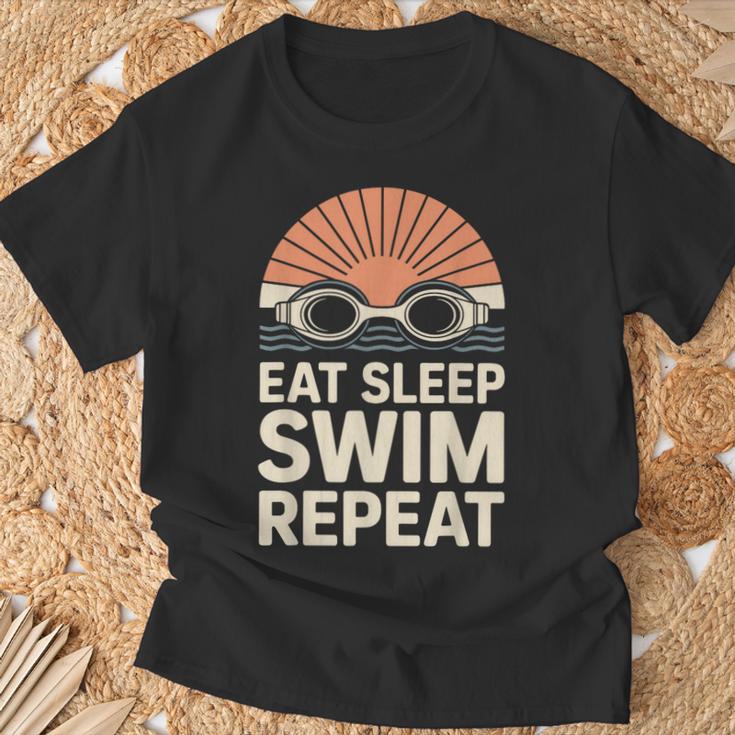 Eat Sleep Swim Repeat Swimmer Swimming T-Shirt Gifts for Old Men Eat Sleep Swim Repeat Swimmer Swimming T-Shirt Gifts for Old Men
