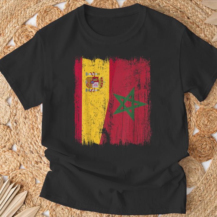 España Marruecos Media Bandera Española Marroquí Heritage Jersey Camiseta unisex Regalos para ancianos