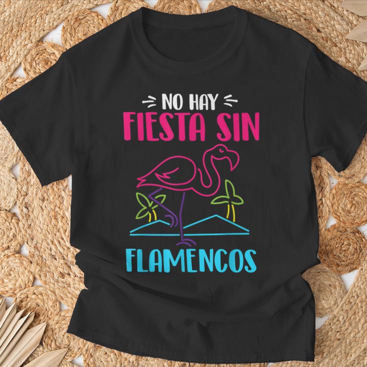 Flamenco Rosado Fiesta Pájaro Tropical Animal Flamenco Camiseta unisex Regalos para ancianos