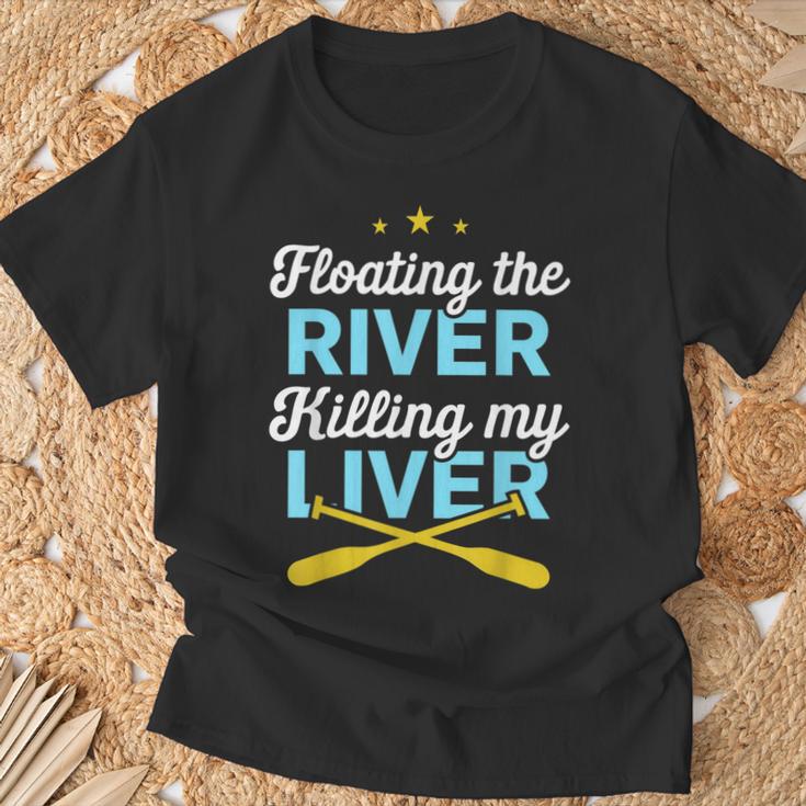 Floating The River Killing My Liver Canoe Kayak Trip T-Shirt Gifts for Old Men