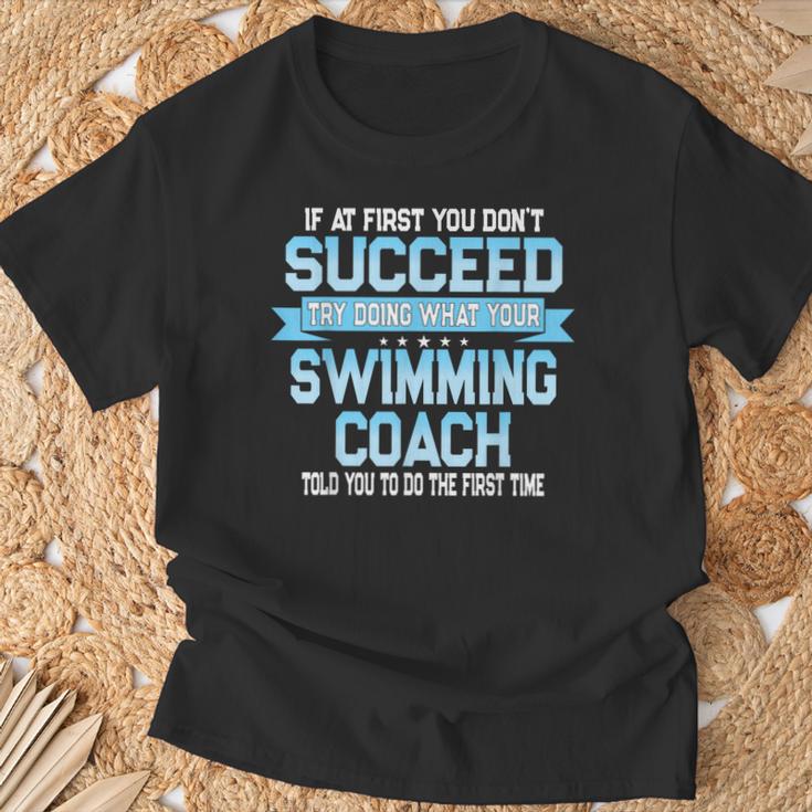 Fun Swimming Coach Meme Swimmer Saying T-Shirt Gifts for Old Men Fun Swimming Coach Meme Swimmer Saying T-Shirt Gifts for Old Men