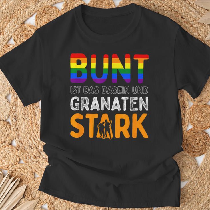 For Future 'Bunt Ist Das Dasein Und Granatenstark' Für Gute Laune -Erwachsenen Chwarz T-Shirt Geschenke für alte Männer