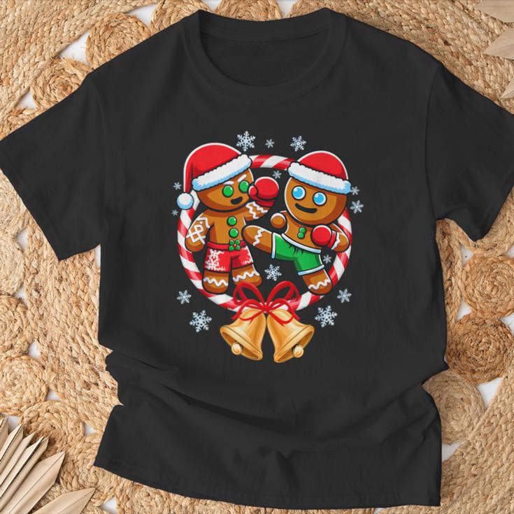 Gingerbread Cookies Christmas Fighting Muay Thai T-Shirt Gifts for Old Men