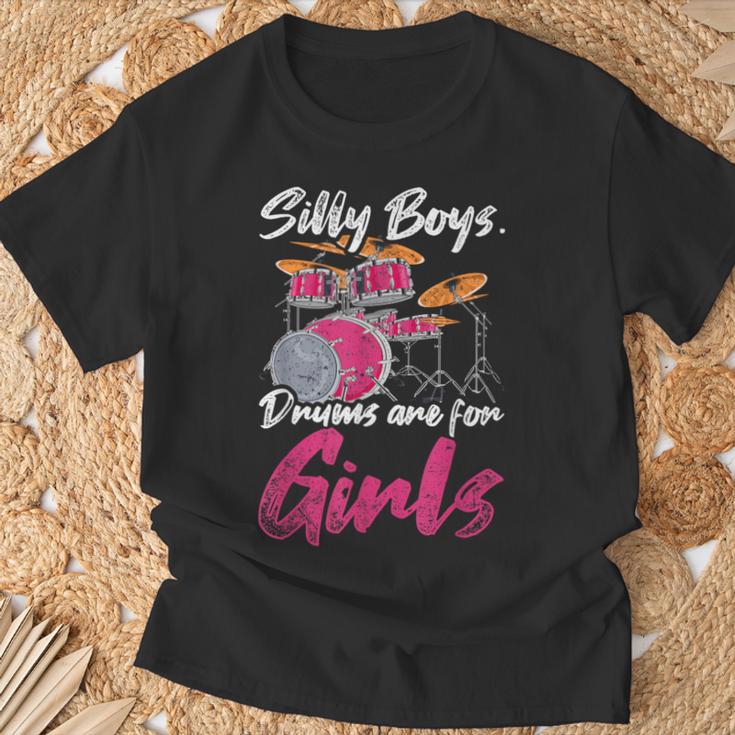 Girls Boys Kids Drummer Drum Kit T-Shirt Gifts for Old Men