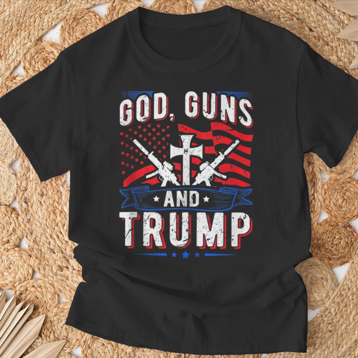God Guns And Trump Donald Trump Admitedor Regalos In Mangas Camiseta unisex Regalos para ancianos