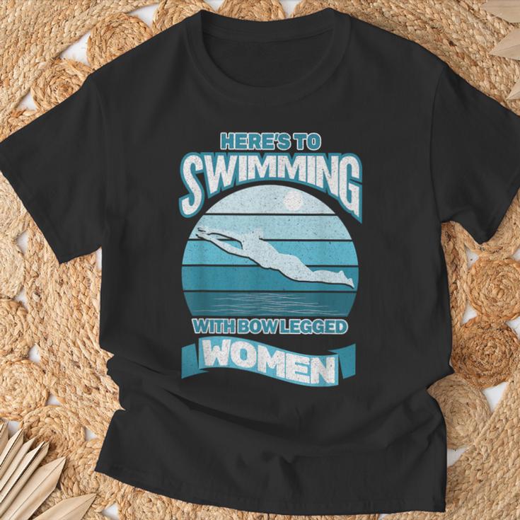 Here's To Swimming With Bow Legged Women Distressed Look T-Shirt Gifts for Old Men Here's To Swimming With Bow Legged Women Distressed Look T-Shirt Gifts for Old Men