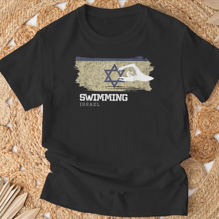 Israel Swimming Swimmer Water Sports Swimming T-Shirt Gifts for Old Men Israel Swimming Swimmer Water Sports Swimming T-Shirt Gifts for Old Men
