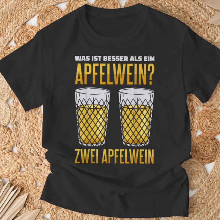 Was Ist Besser Als Ein Apfelwein Zwei Apfelwein Genuss T-Shirt Geschenke für alte Männer