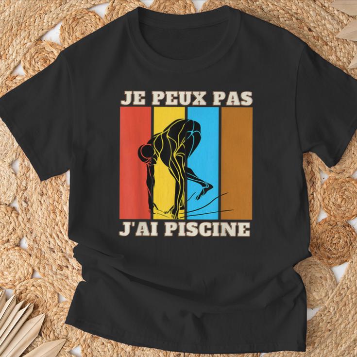 Je Peux Pas J'Ai Piscine Swimming Humour Retro Swimming Pool T-Shirt Gifts for Old Men Je Peux Pas J'Ai Piscine Swimming Humour Retro Swimming Pool T-Shirt Gifts for Old Men