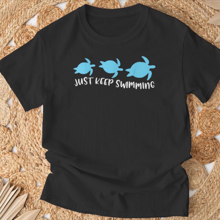 Just Keep Swimming Sea Turtle Swimmer Swim Team Coach T-Shirt Gifts for Old Men Just Keep Swimming Sea Turtle Swimmer Swim Team Coach T-Shirt Gifts for Old Men