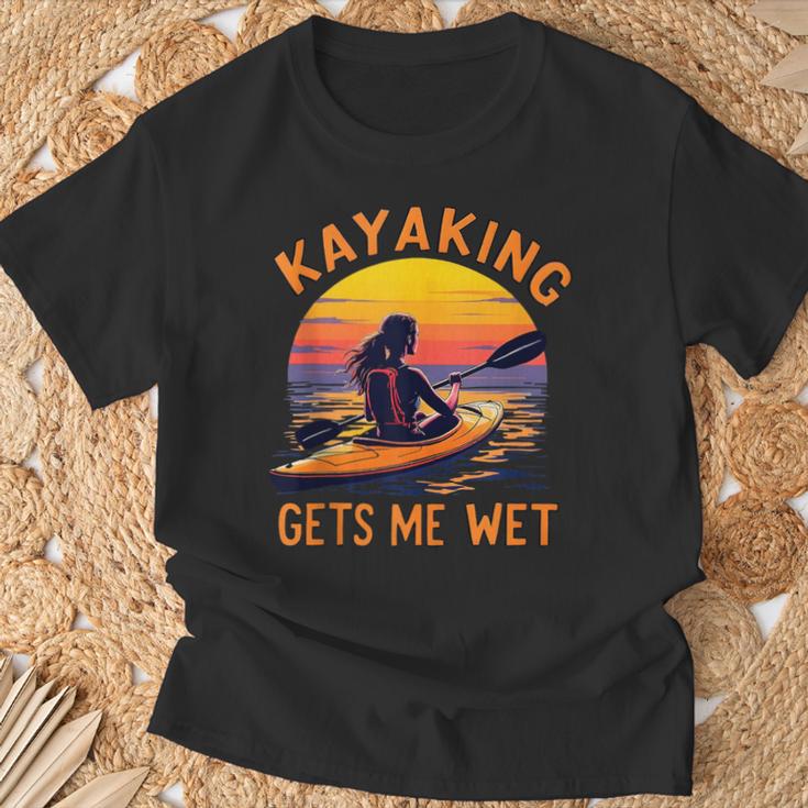 Kayaking Gets Me Wet Kayak Paddling Canoe Adult Joke Sleeveless T-Shirt Gifts for Old Men
