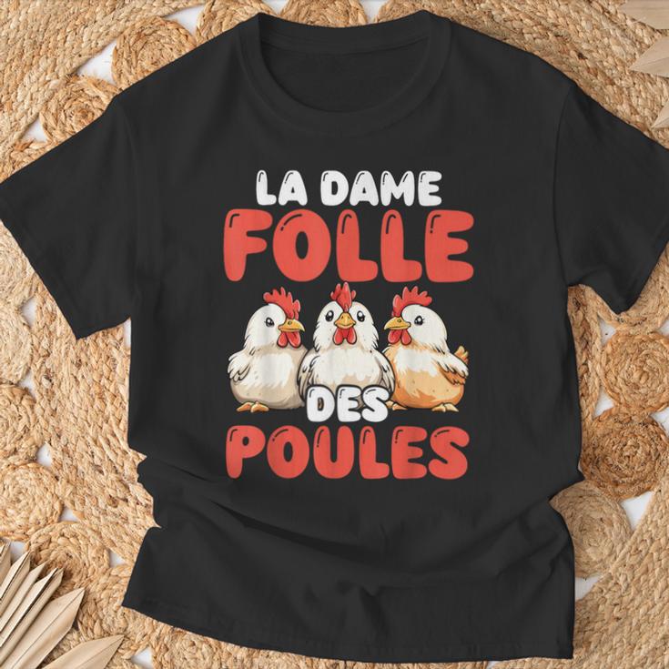 La Dame Folle Des Poules Amoureux Éleveur Ferme T-Shirt Cadeaux pour les vieillards