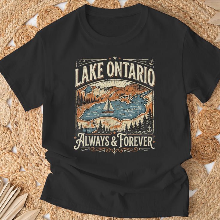 Lago Ontario Forever Canadá Usa Amistadintage Patriótico Camiseta unisex Regalos para ancianos