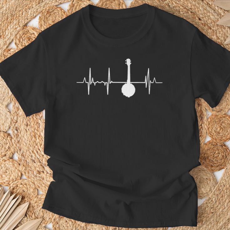 Latido Ukelele Músico Cardiograma Camiseta unisex Regalos para ancianos