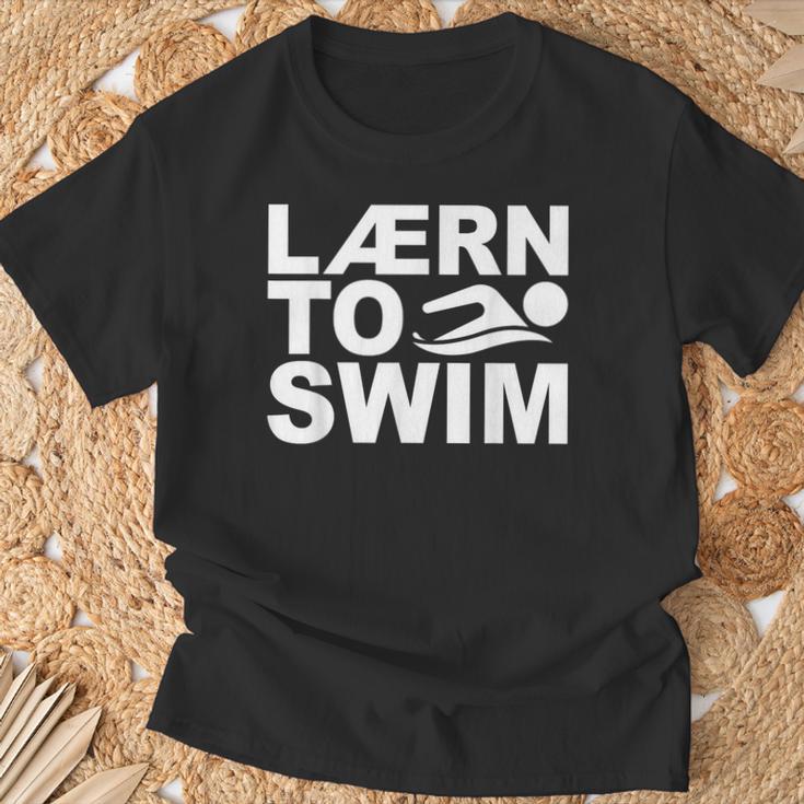 Learn To Swim Swimming Graphic T-Shirt Gifts for Old Men