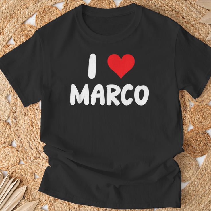 I Love Marco – Cœur – Nom T-Shirt Cadeaux pour les vieillards