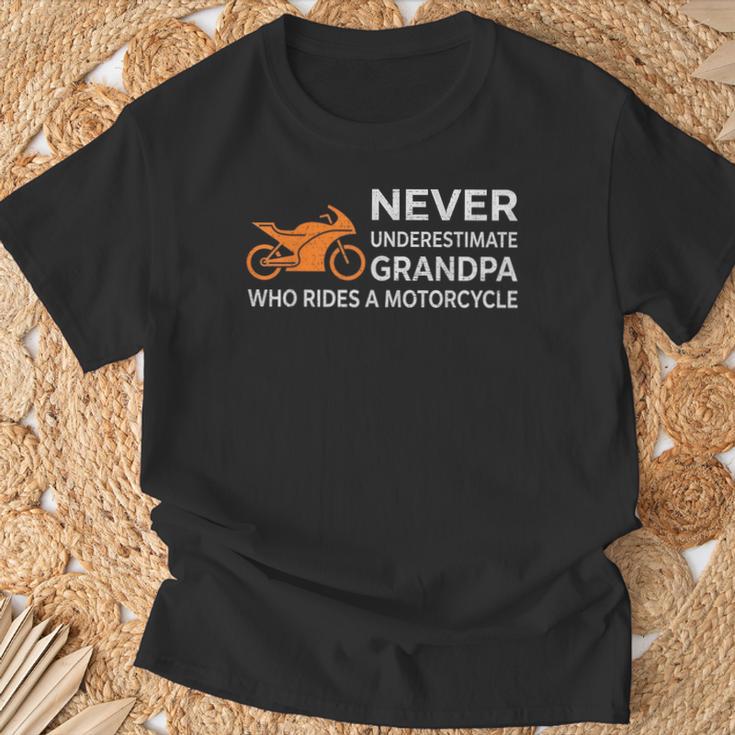 Maiottovalutare La Festa Del Papà Del Nonno Motociclista Maglietta Regalos para ancianos