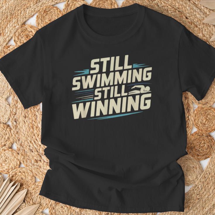 Masters Swimmer Still Swimming Competing Winning Adult T-Shirt Gifts for Old Men Masters Swimmer Still Swimming Competing Winning Adult T-Shirt Gifts for Old Men