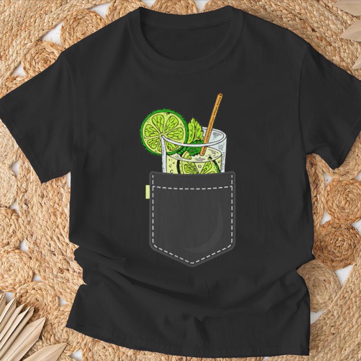 Mojito Cocktail Para Ir En El Bolsillo Del Pecho Mojito Camiseta unisex Regalos para ancianos