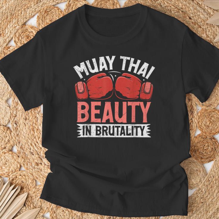 Muay Thai Beauty In Brutality Muay Thai T-Shirt Gifts for Old Men Muay Thai Beauty In Brutality Muay Thai T-Shirt Gifts for Old Men