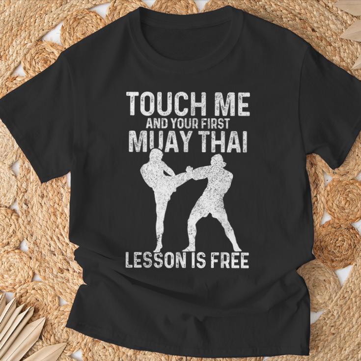 Muay Thai Boxing Kickboxing Your First Lesson Is Free T-Shirt Gifts for Old Men Muay Thai Boxing Kickboxing Your First Lesson Is Free T-Shirt Gifts for Old Men