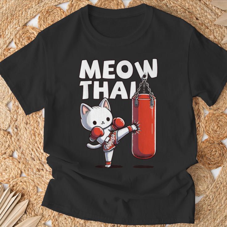 Muay Thai Cat Meow Thai Thai Boxing For Youth Muay Thai T-Shirt Gifts for Old Men