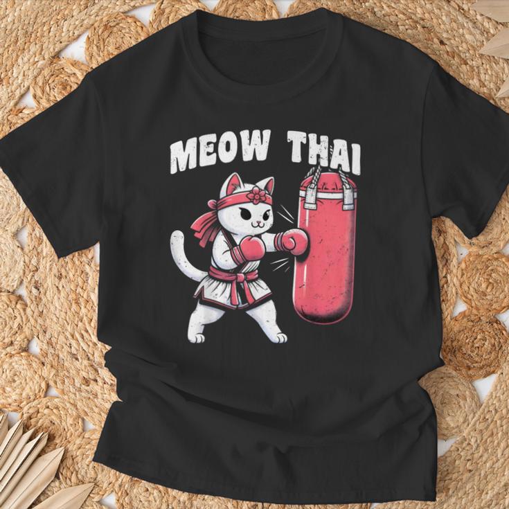 Muay Thai Cat Meow Thai Women Neko Costume Muay Thai T-Shirt Gifts for Old Men