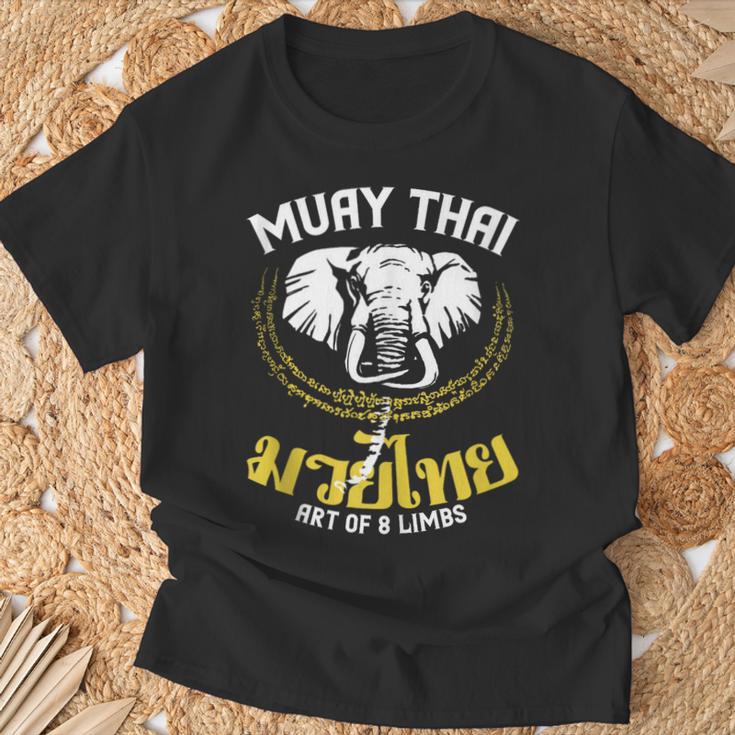 Muay Thai Elephant Martial Arts Thai Boxing Coach Lover T-Shirt Gifts for Old Men