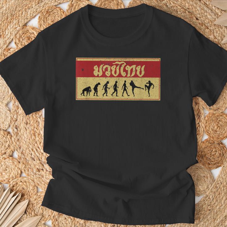 Muay Thai Fighter Evolution MMA T-Shirt Gifts for Old Men