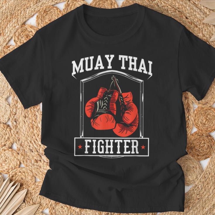 Muay Thai Fighter Hobby Boxing Martial Arts T-Shirt Gifts for Old Men