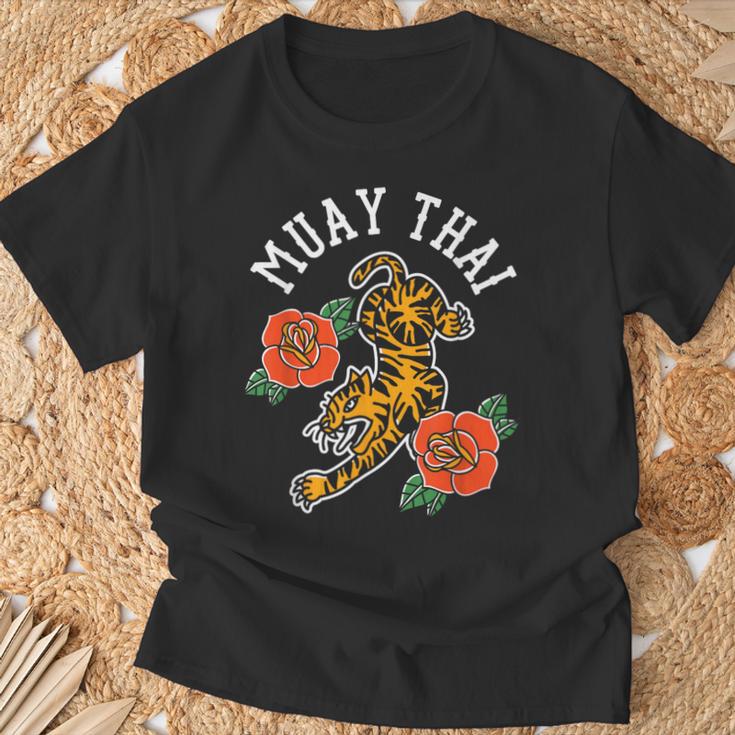 Muay Thai Fighter Hobby Martial Arts Boxing T-Shirt Gifts for Old Men