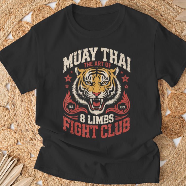Muay Thai Fighter Tiger 8 Limbs Thai Boxing T-Shirt Gifts for Old Men