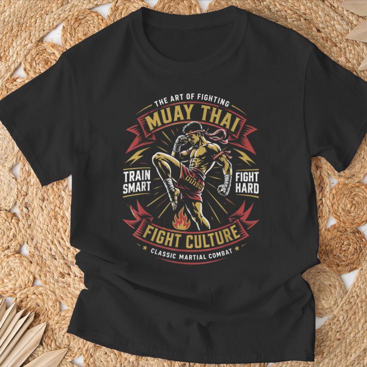 Muay Thai Fighter Training Thai Boxing Coach T-Shirt Gifts for Old Men