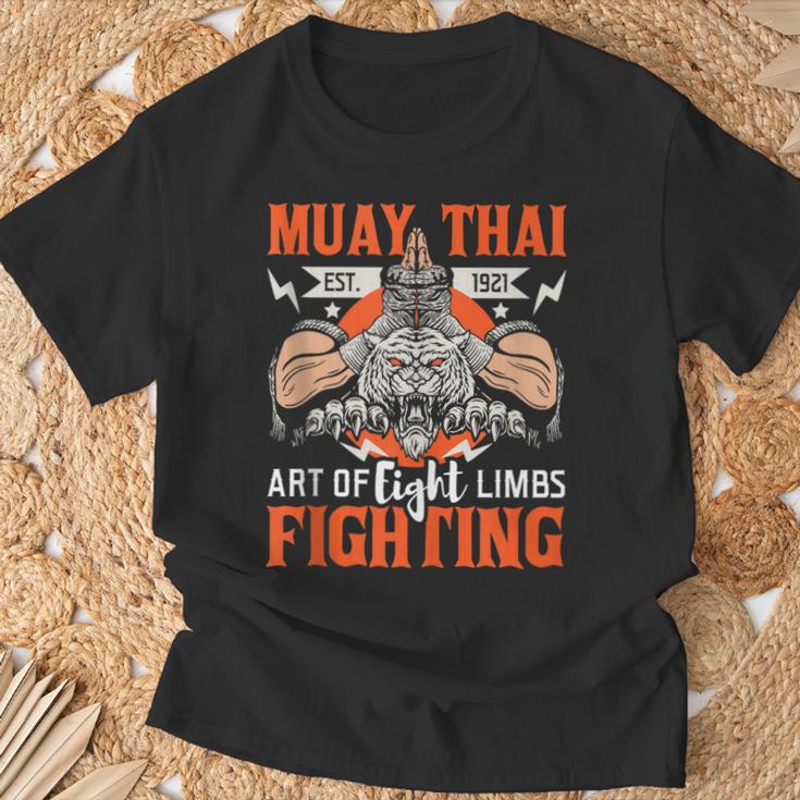 Muay Thai Fighting MMA Thai Boxing Mixed Martial Arts T-Shirt Gifts for Old Men