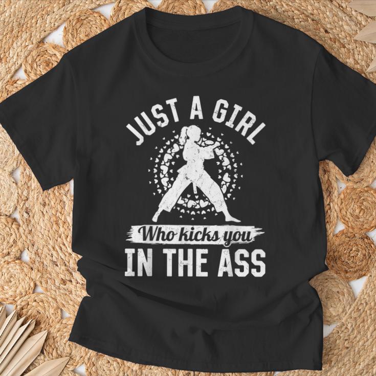 Muay Thai Girls Just a Girl Who Kicks You In The Ass T-Shirt Gifts for Old Men
