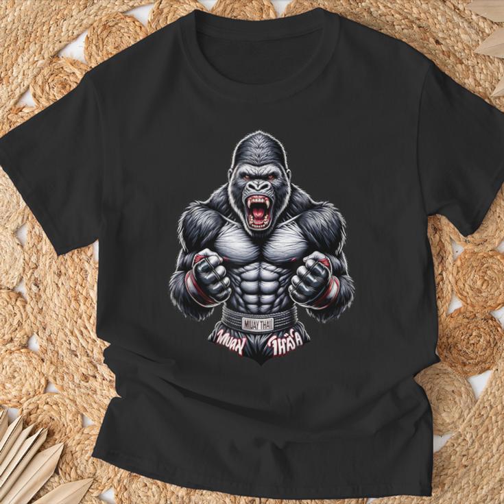 Muay Thai Gorilla Thai Boxing And Fighting T-Shirt Gifts for Old Men
