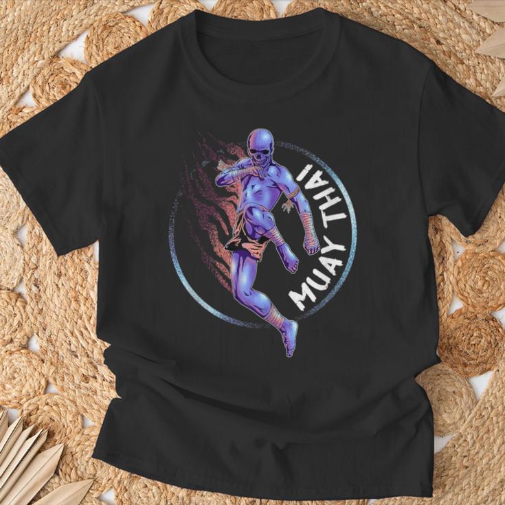 Muay Thai Skeleton T-Shirt Gifts for Old Men
