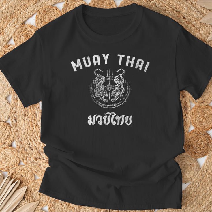Muay Thai Twin Tiger Kickboxing MMA T-Shirt T-Shirt Gifts for Old Men Muay Thai Twin Tiger Kickboxing MMA T-Shirt T-Shirt Gifts for Old Men