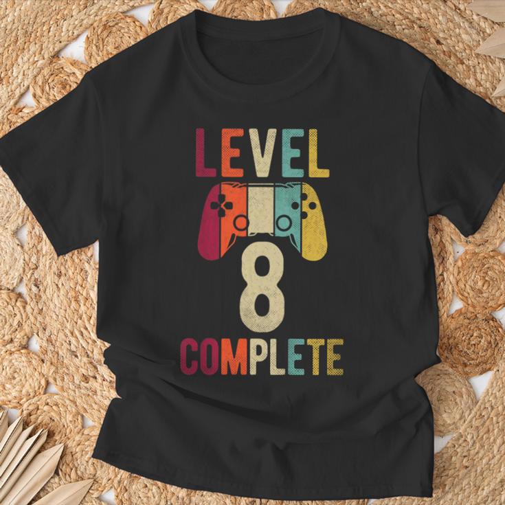 Niños Cumpleaños Niño 8 Años Camisa Gamer Nivel 8 Completo Camiseta unisex Regalos para ancianos