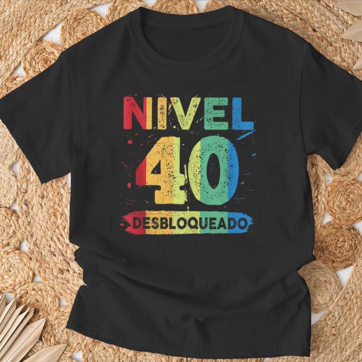 Nivel 40 Desbloqueado 40 Años Cumpleaños In Mangas Camiseta unisex Regalos para ancianos