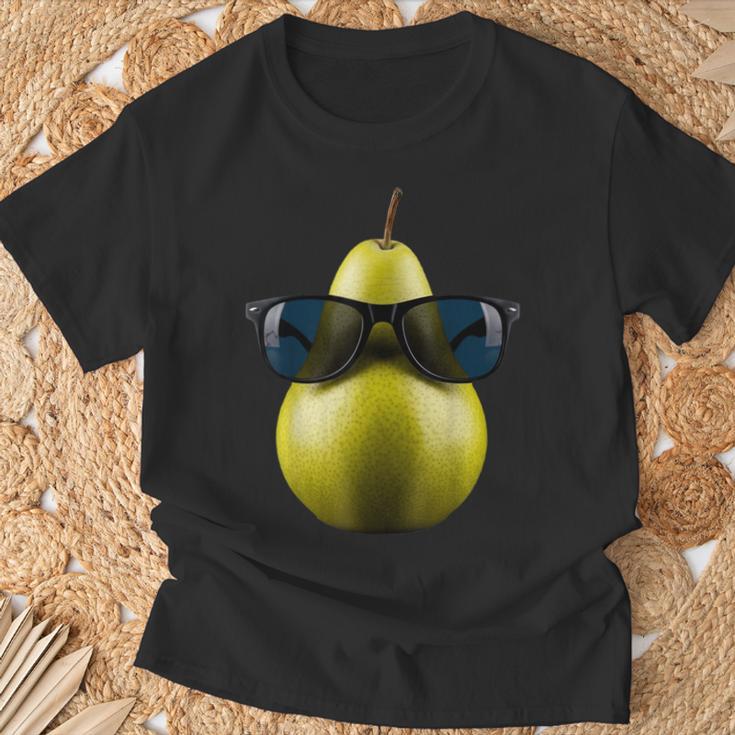 Pera Fresca Con Gafas Deol Fruta Divertida Camiseta unisex Regalos para ancianos