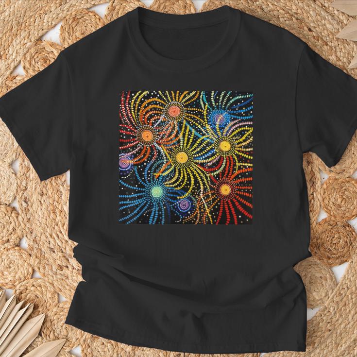 Pintura De Puntos Aborígenes Australianos Camiseta unisex Regalos para ancianos