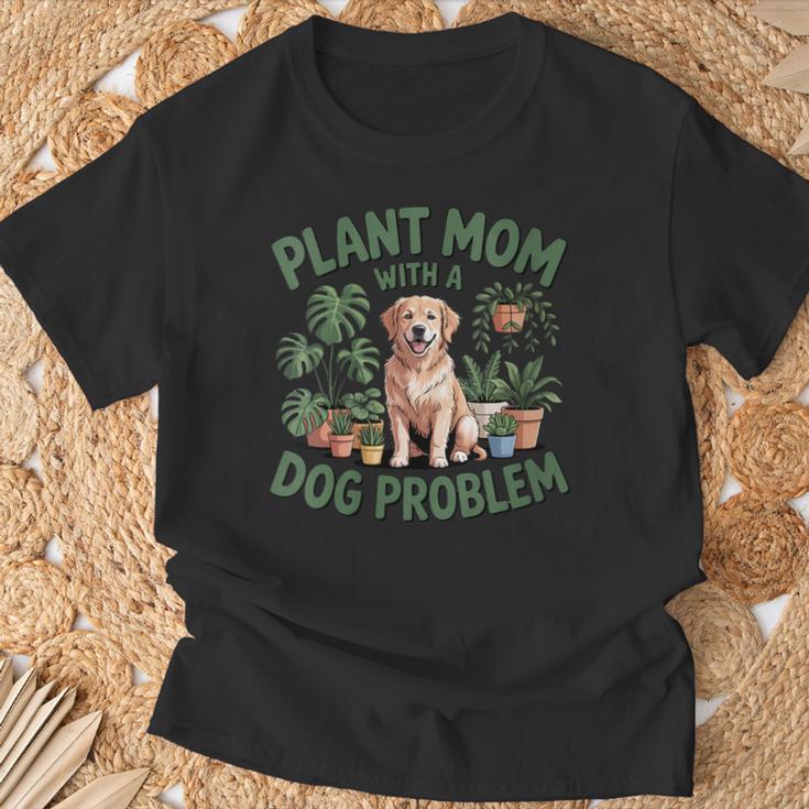 Plant Mom With A Dog Problem Citation Amusante Pour Animaux De Compagnie T-Shirt Cadeaux pour les vieillards