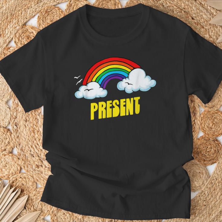 Present Cute arcastic Retrointage Rainbow Tシャツ 高齢者への贈り物