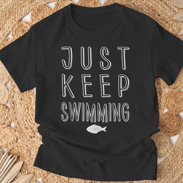 Pretty Fish Just Keep Swimming T-Shirt Gifts for Old Men
