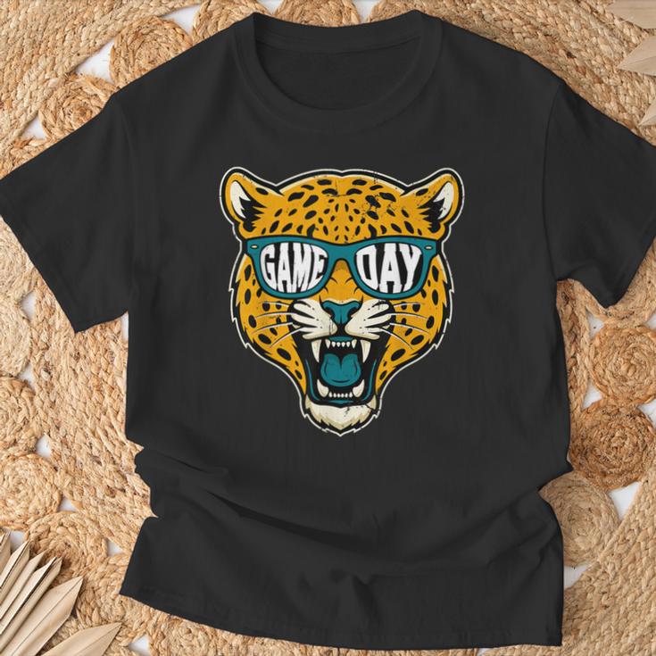 Retro Game Day Jaguar Sunglasses School Sports Team Spirit T-Shirt Gifts for Old Men