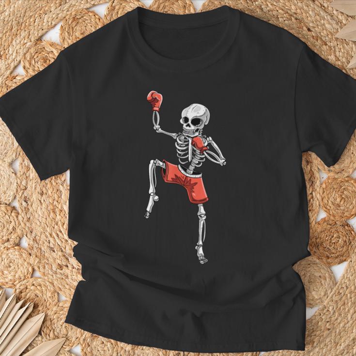 Skeleton Muay Thai Halloween Kickboxing MMA Fighter Costume T-Shirt Gifts for Old Men Skeleton Muay Thai Halloween Kickboxing MMA Fighter Costume T-Shirt Gifts for Old Men