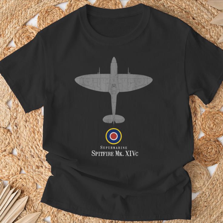 Spitfire Mk Xiv Tecnología Dibujoegunda Guerra Mundialegunda Guerra Mundial Camiseta unisex Regalos para ancianos